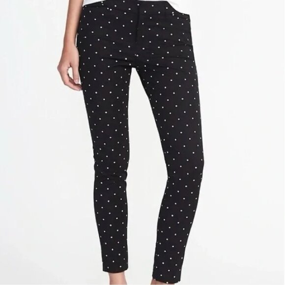 Old Navy Pixie Pants in Black with White Dots - Picture 1 of 8